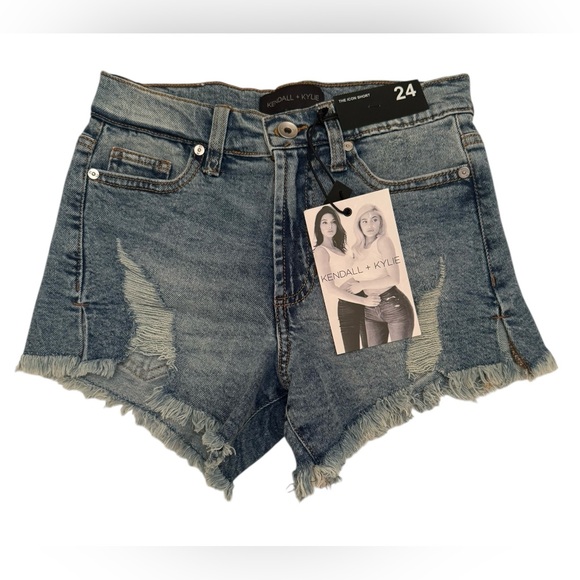 Kendall & Kylie Pants - Kendall & Kylie Distressed Blue Jean Shorts